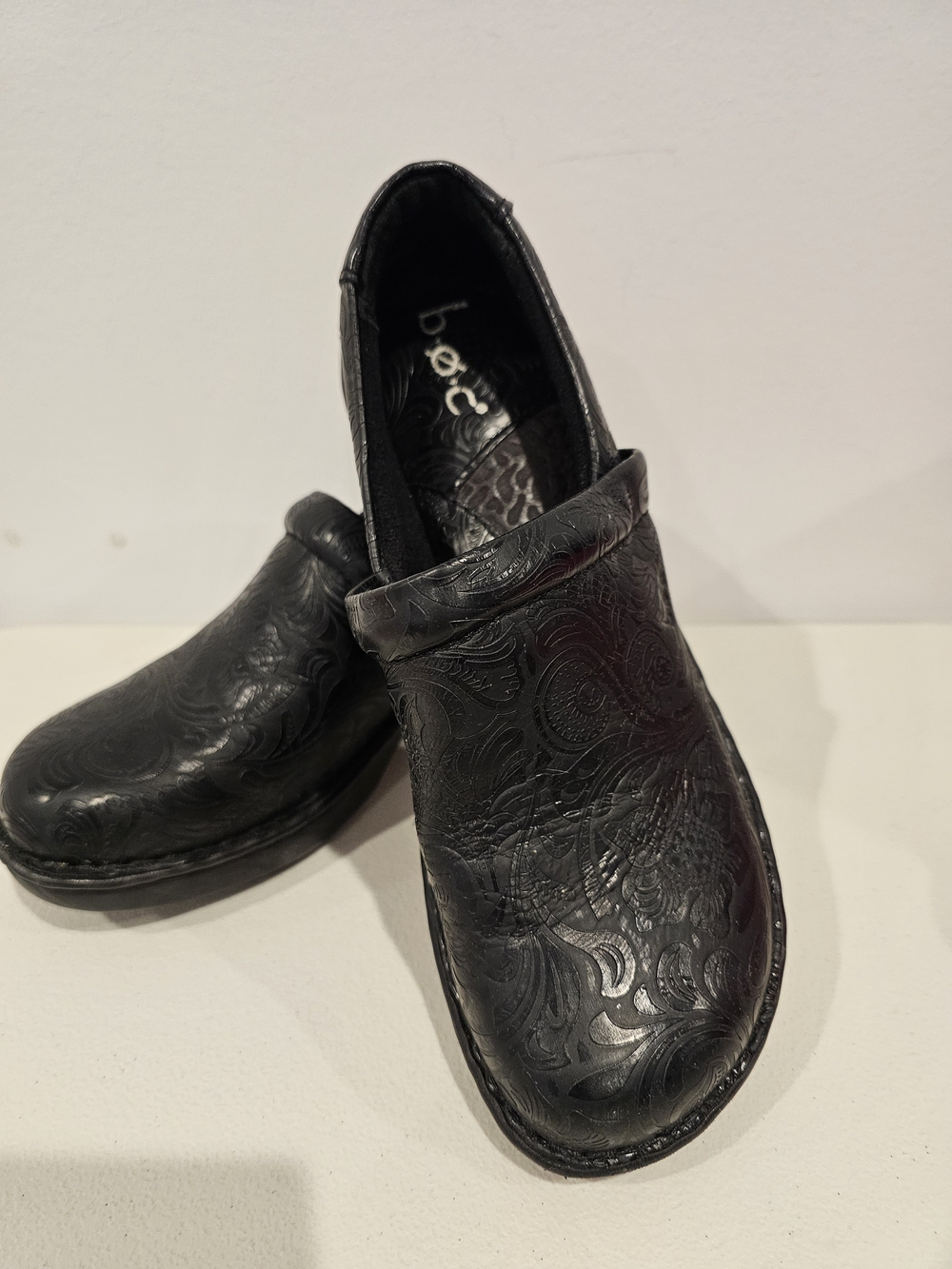 b.o.c. Men's Black Embossed Leather Slip-On Shoe